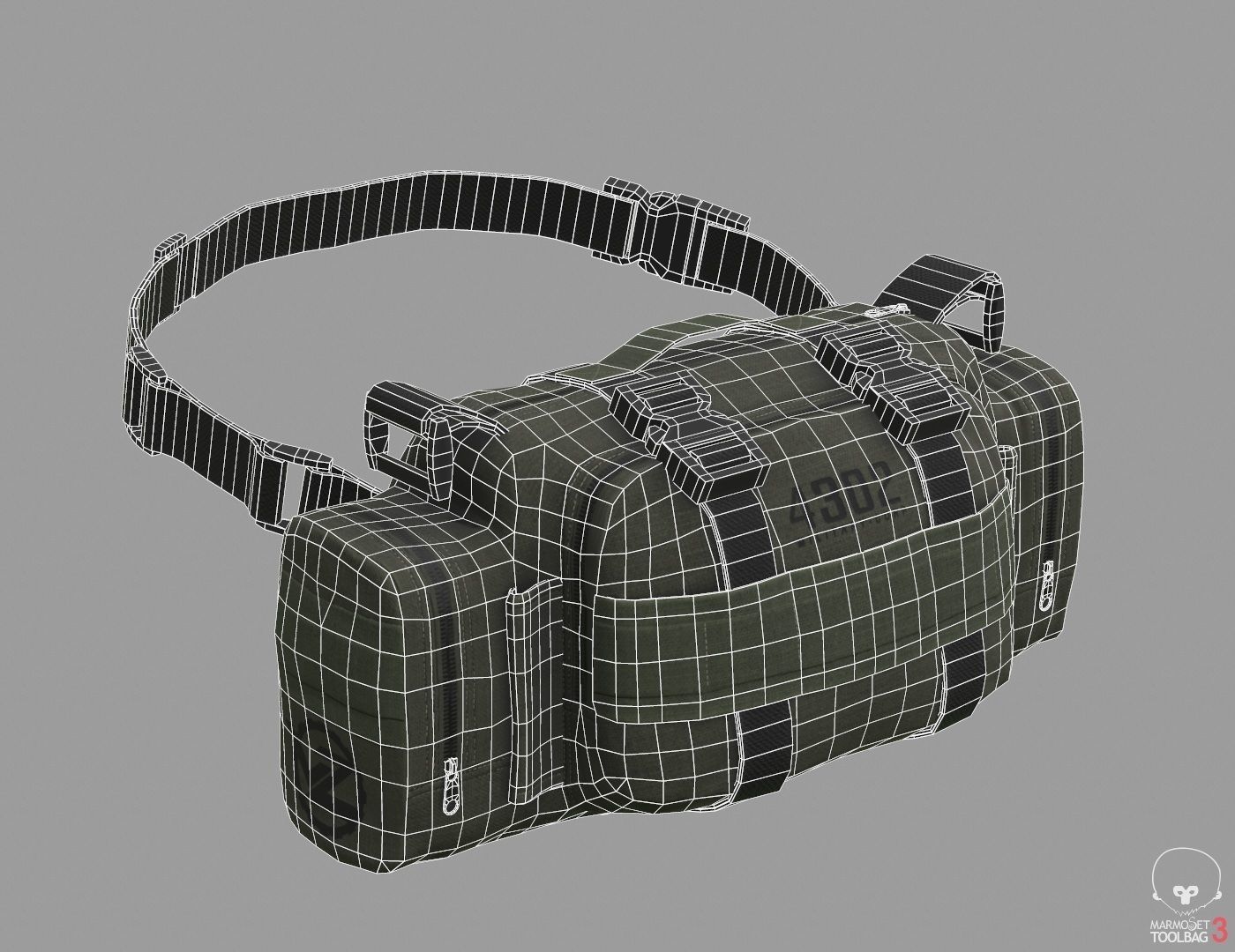 VX600 Military Bag Low-poly 3D model_8