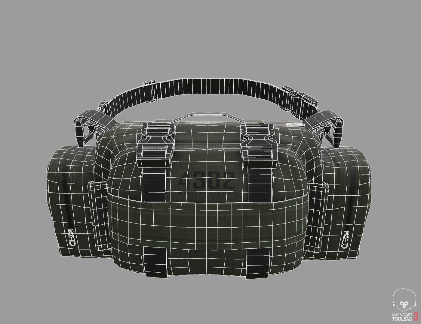 VX600 Military Bag Low-poly 3D model_2