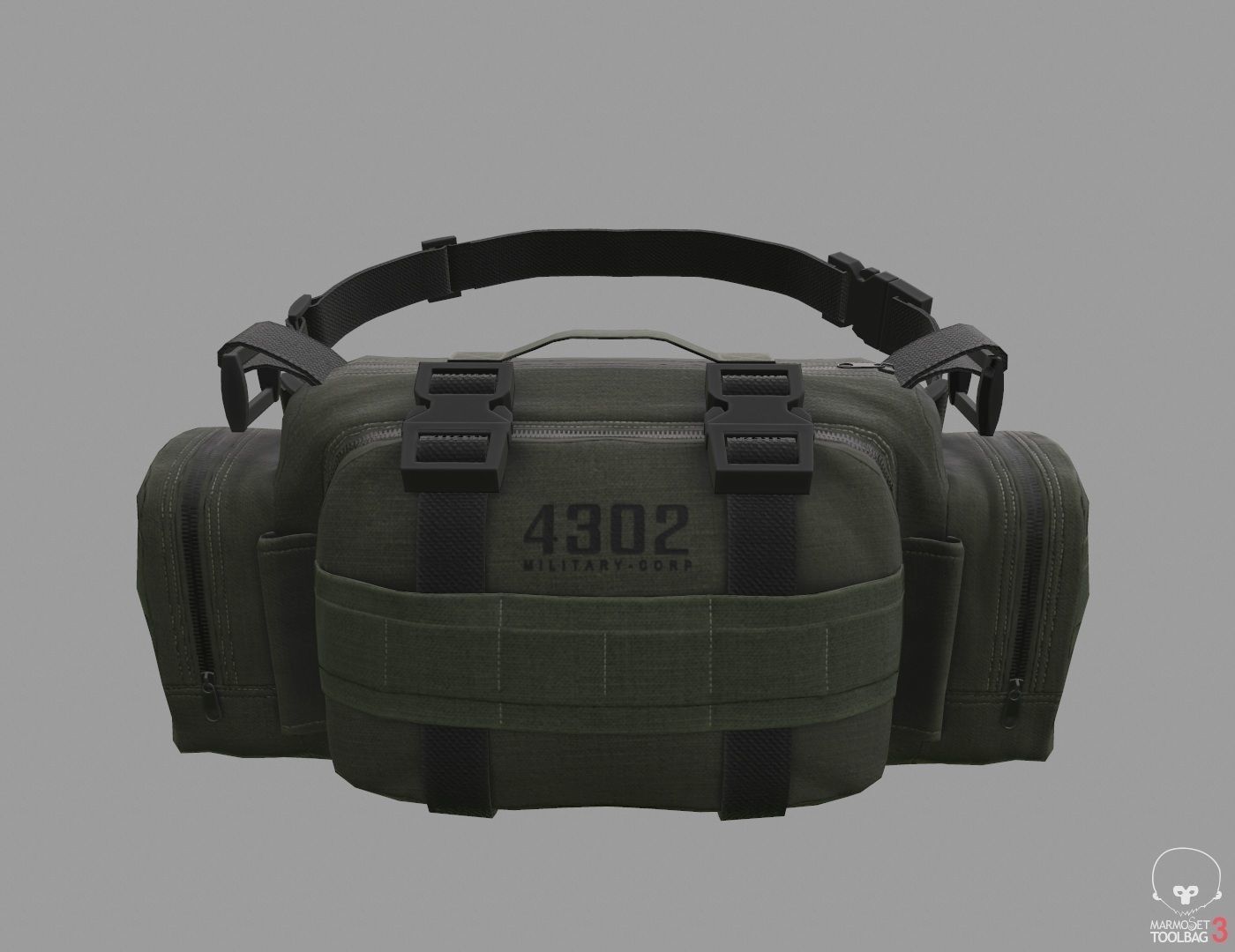 VX600 Military Bag Low-poly 3D model_0