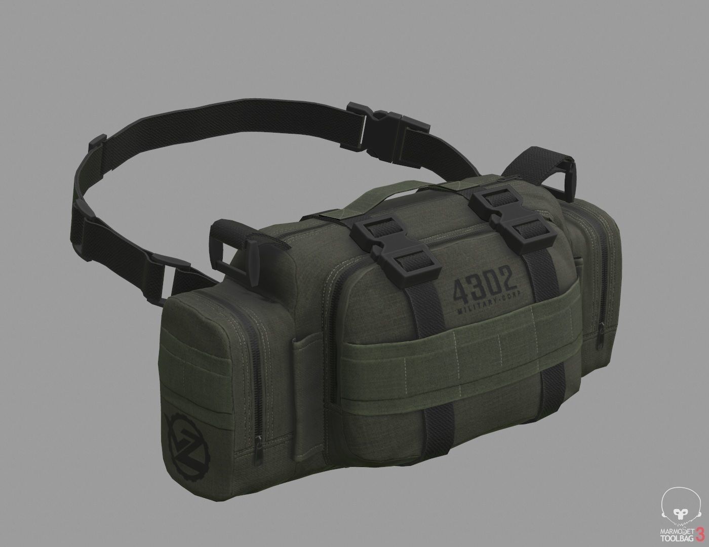VX600 Military Bag Low-poly 3D model_7