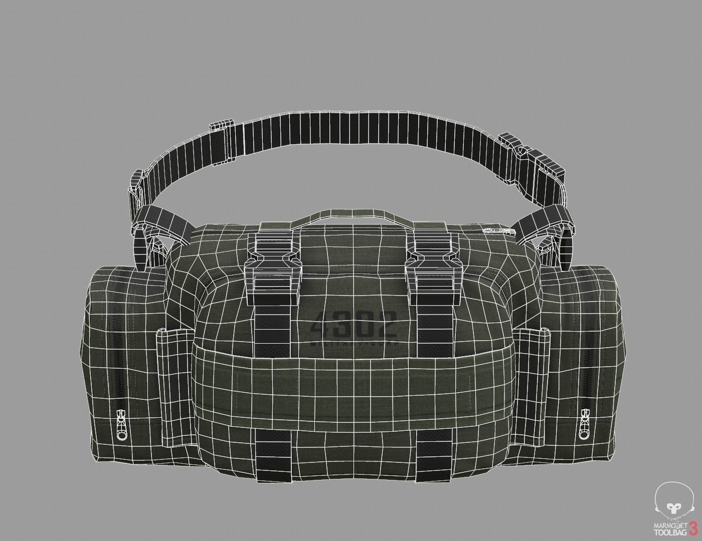 VX600 Military Bag Low-poly 3D model_6