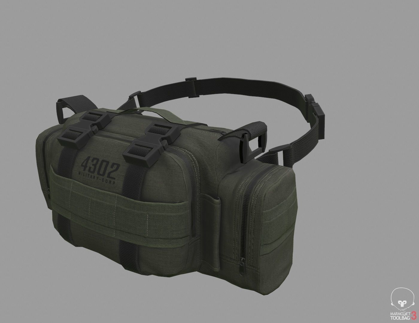 VX600 Military Bag Low-poly 3D model_4