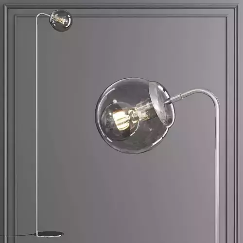 Modo Floor Lamp Polished Nickel and Gray Glass 3D model