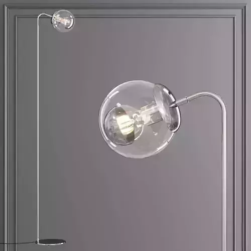 Modo Floor Lamp Polished Nickel and Clear Glass 3D model