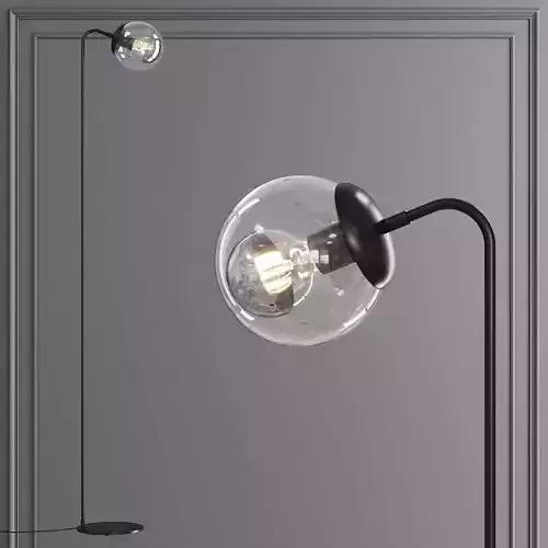Modo Floor Lamp Black and Clear Glass 3D model