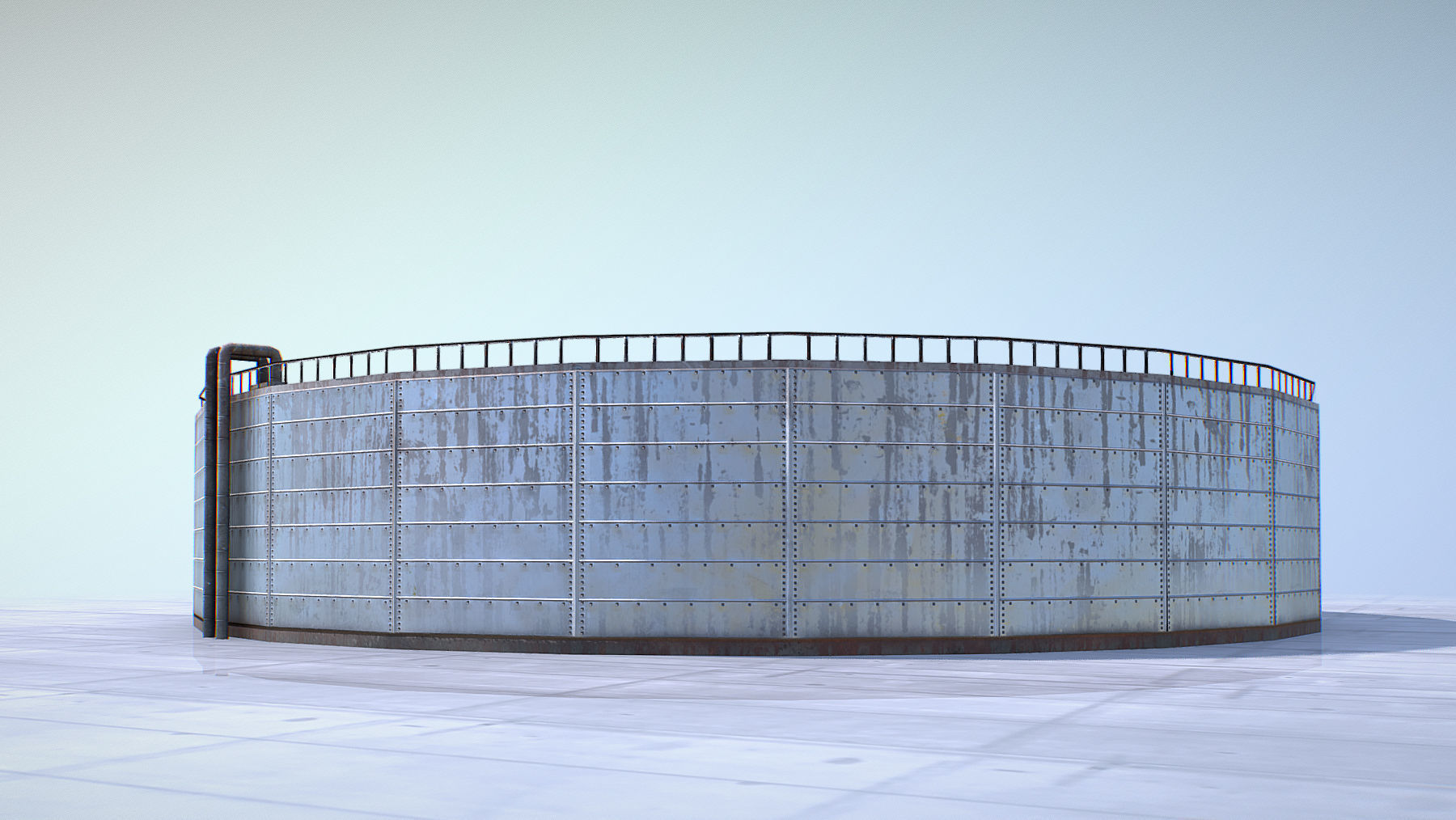 FuelTank 02 with Damage Low-poly 3D model_6