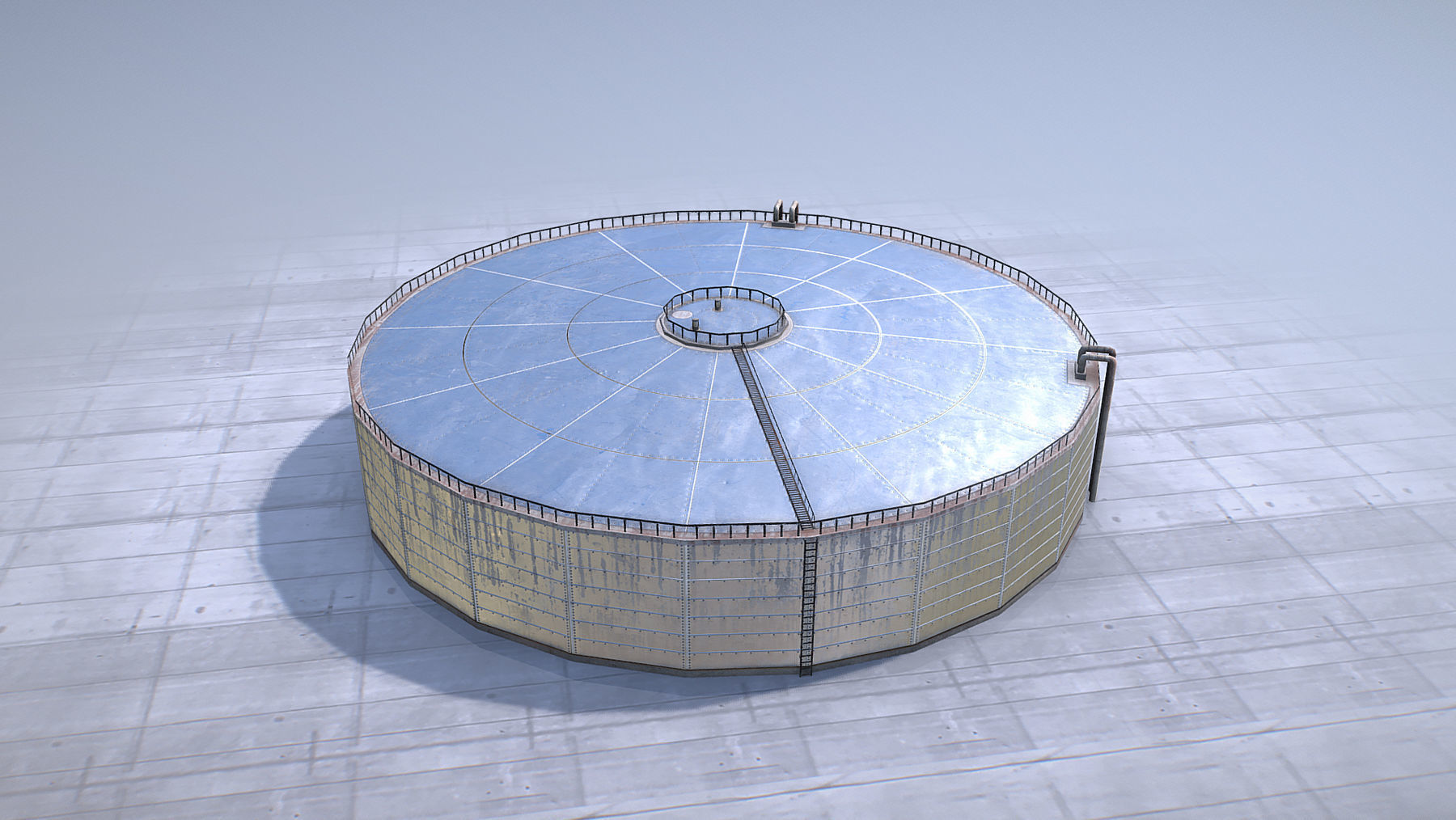 FuelTank 02 with Damage Low-poly 3D model_2