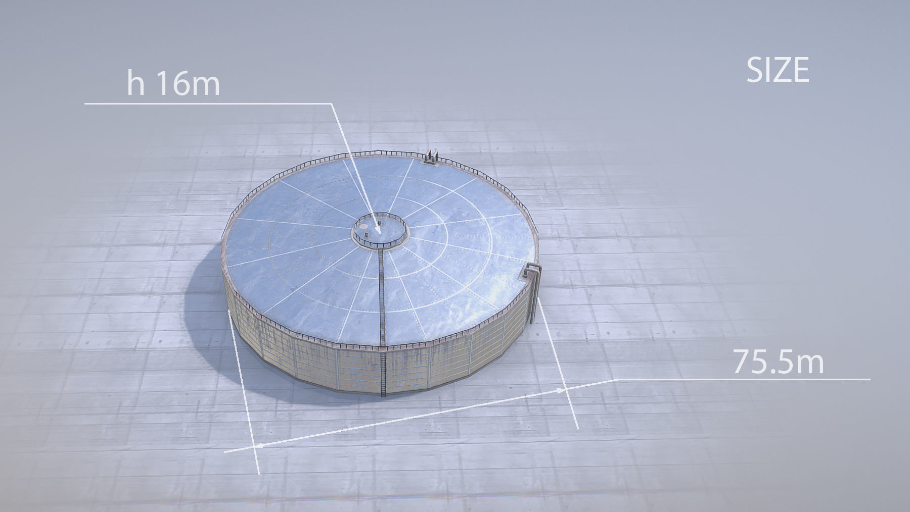 FuelTank 02 with Damage Low-poly 3D model_10