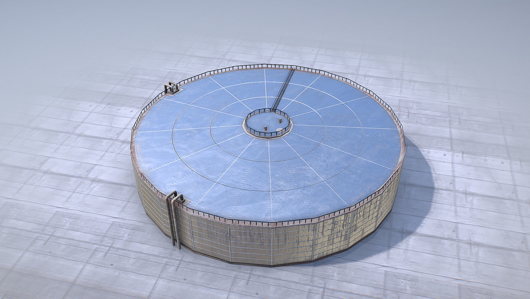 FuelTank 02 with Damage Low-poly 3D model_5