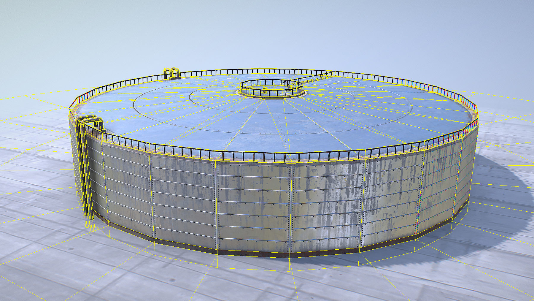 FuelTank 02 with Damage Low-poly 3D model_12