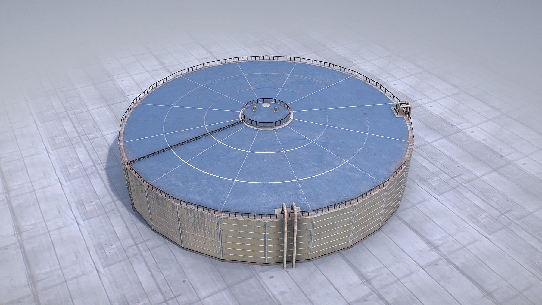 FuelTank 02 with Damage Low-poly 3D model_3