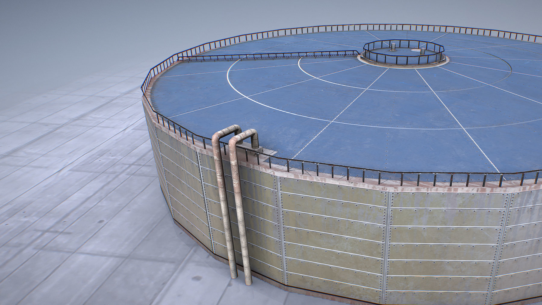 FuelTank 02 with Damage Low-poly 3D model_7