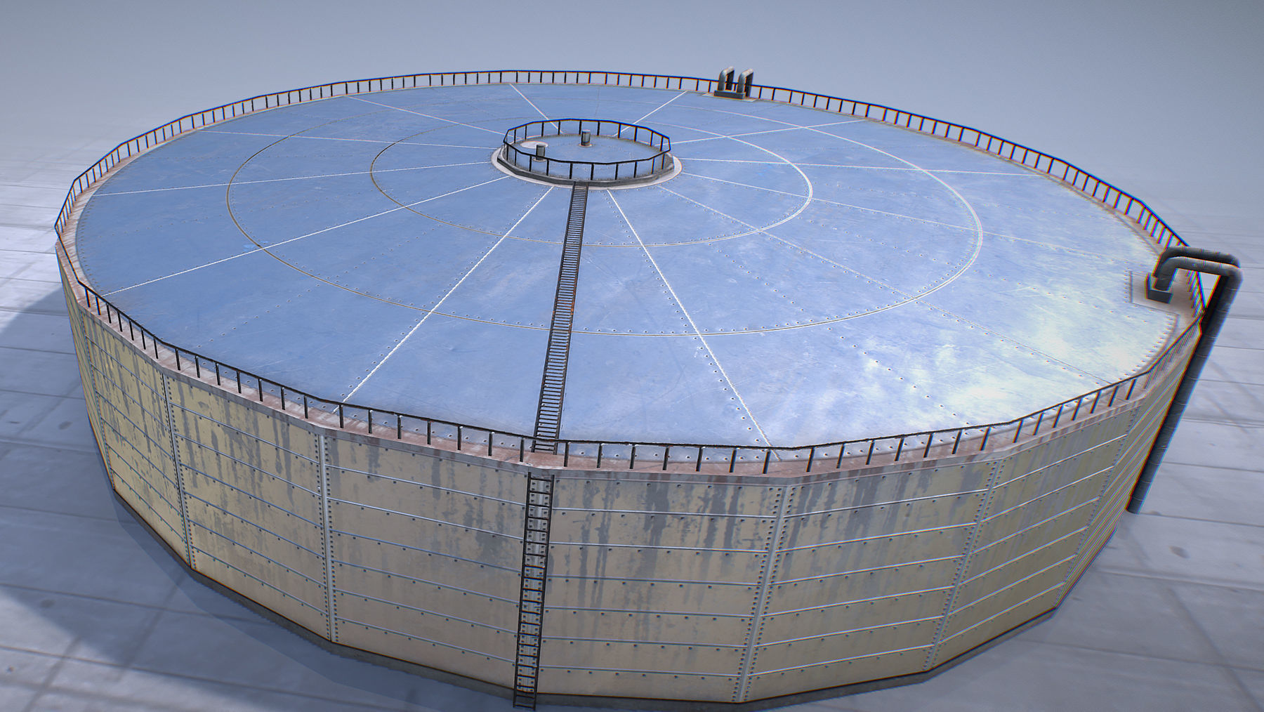 FuelTank 02 with Damage Low-poly 3D model_8