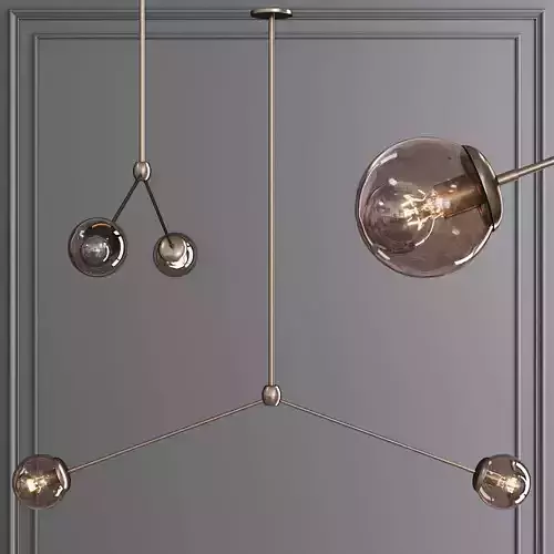 Modo Pendant 2 Globes Bronze and Smoke Glass