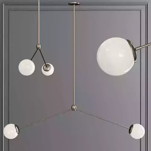 Modo Pendant 2 Globes Bronze and Cream Glass