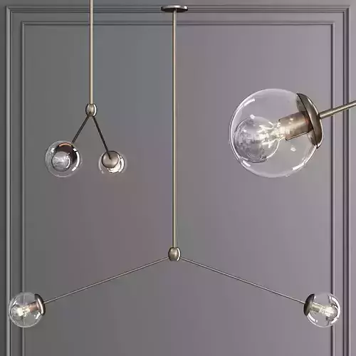 Modo Pendant 2 Globes Bronze and Clear Glass