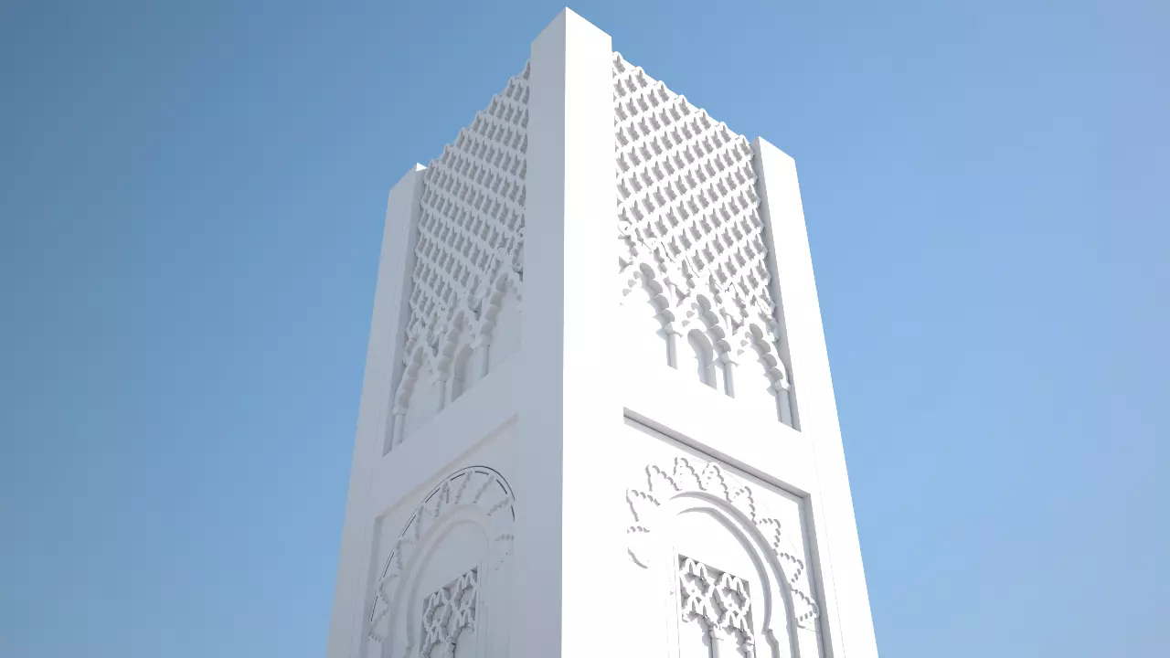 building Hassan Tower 3D 3D model