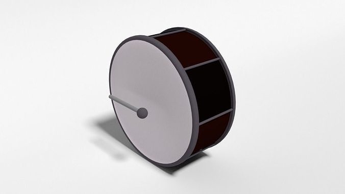 Low Poly Cartoon Big Drum Low-poly 3D model