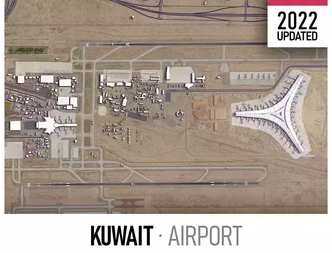 Kuwait Airport Low-poly 3D model