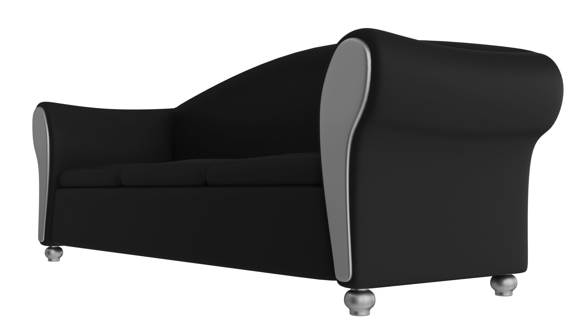 Black Sofa  Low-poly 3D model_11