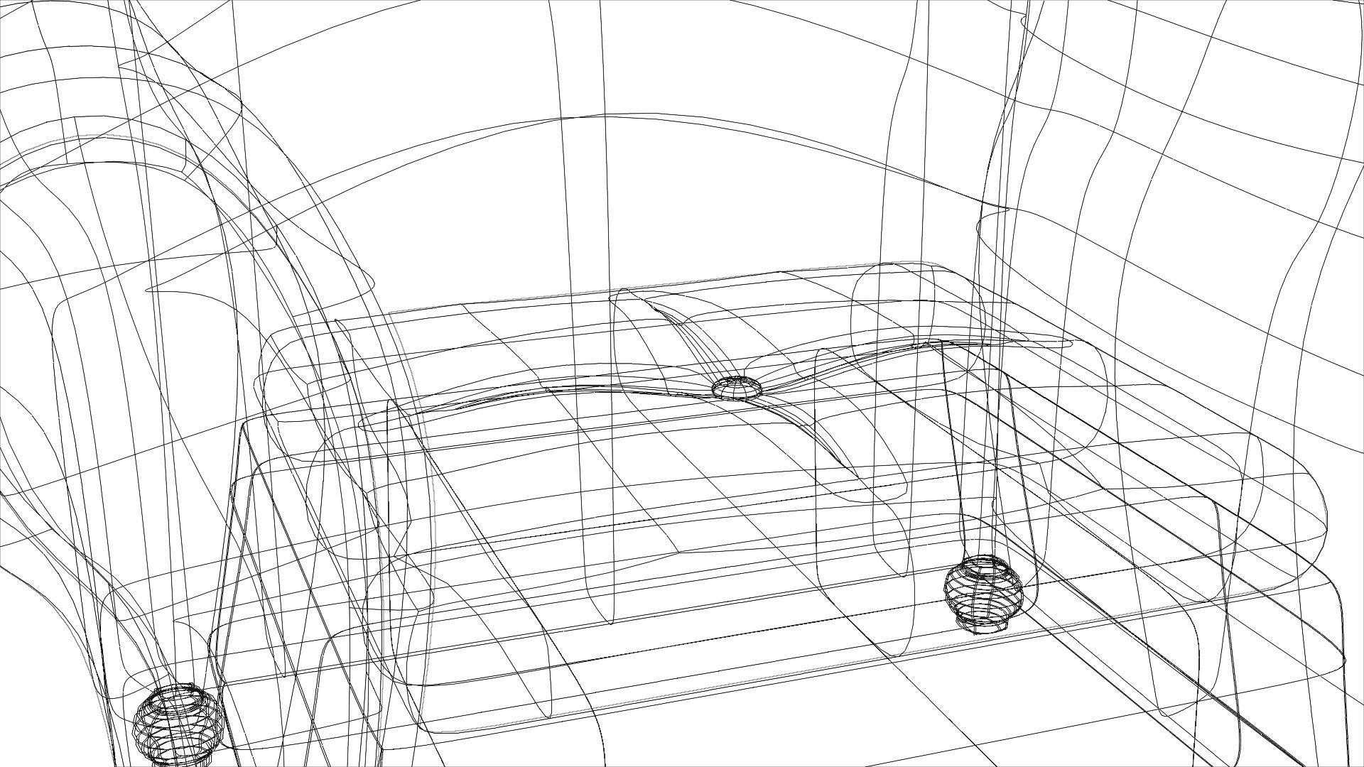 Black Sofa  Low-poly 3D model_19