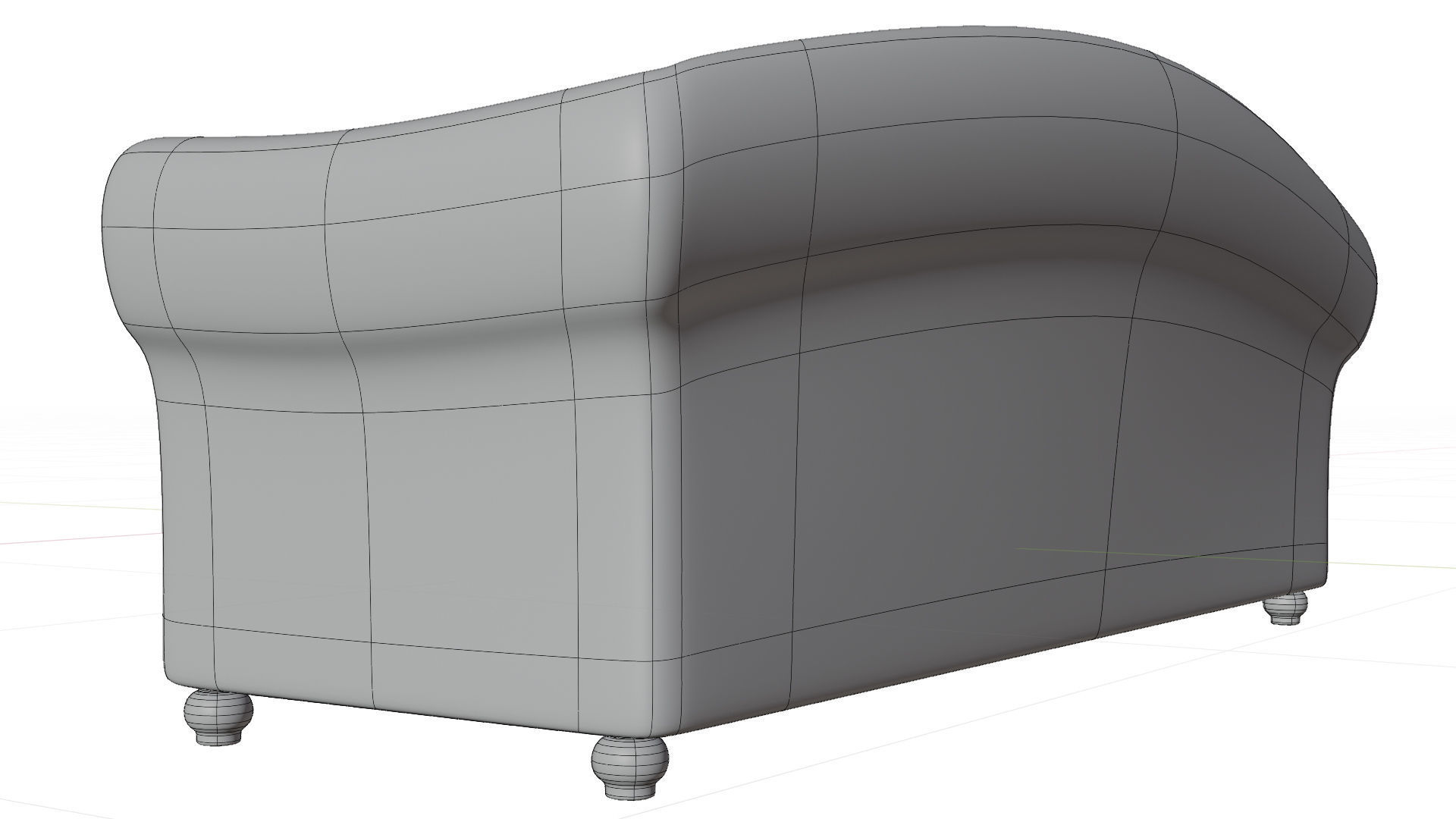 Black Sofa  Low-poly 3D model_14