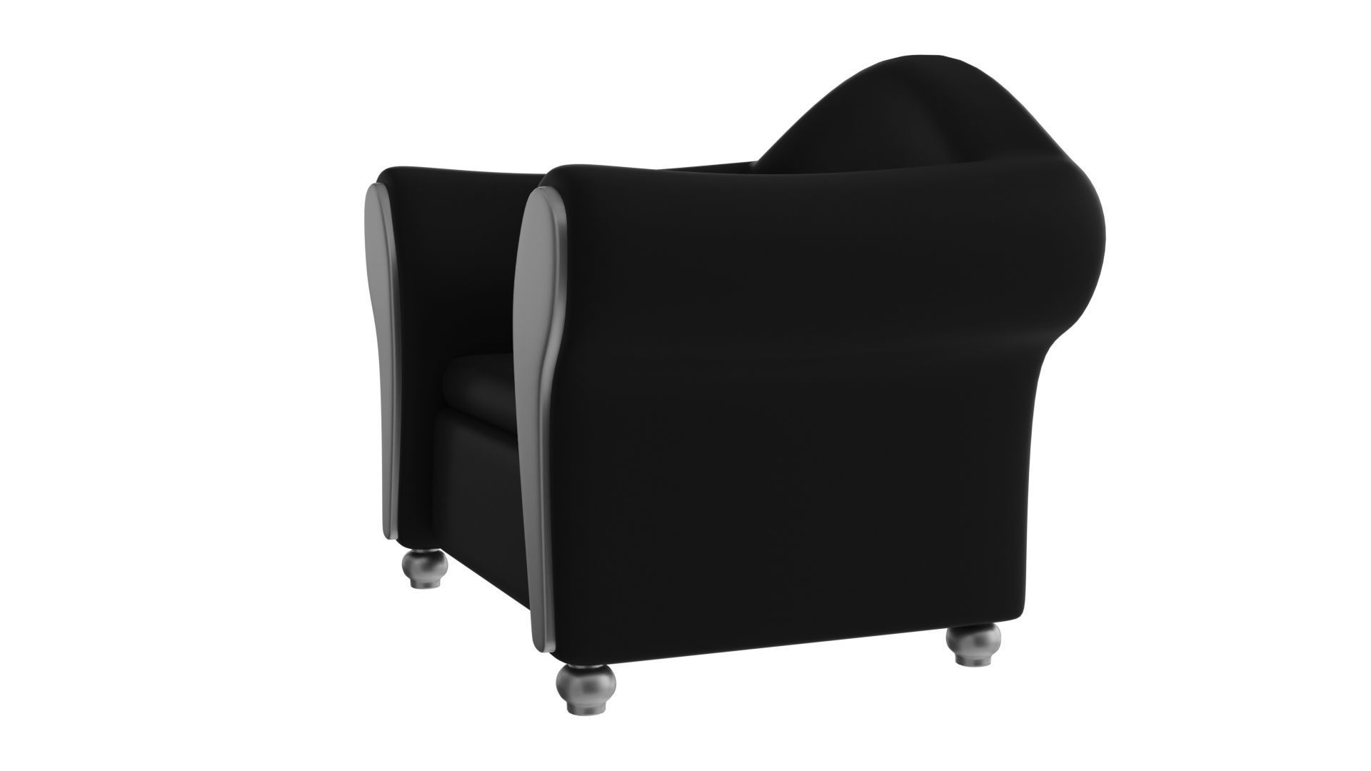 Black Sofa  Low-poly 3D model_8