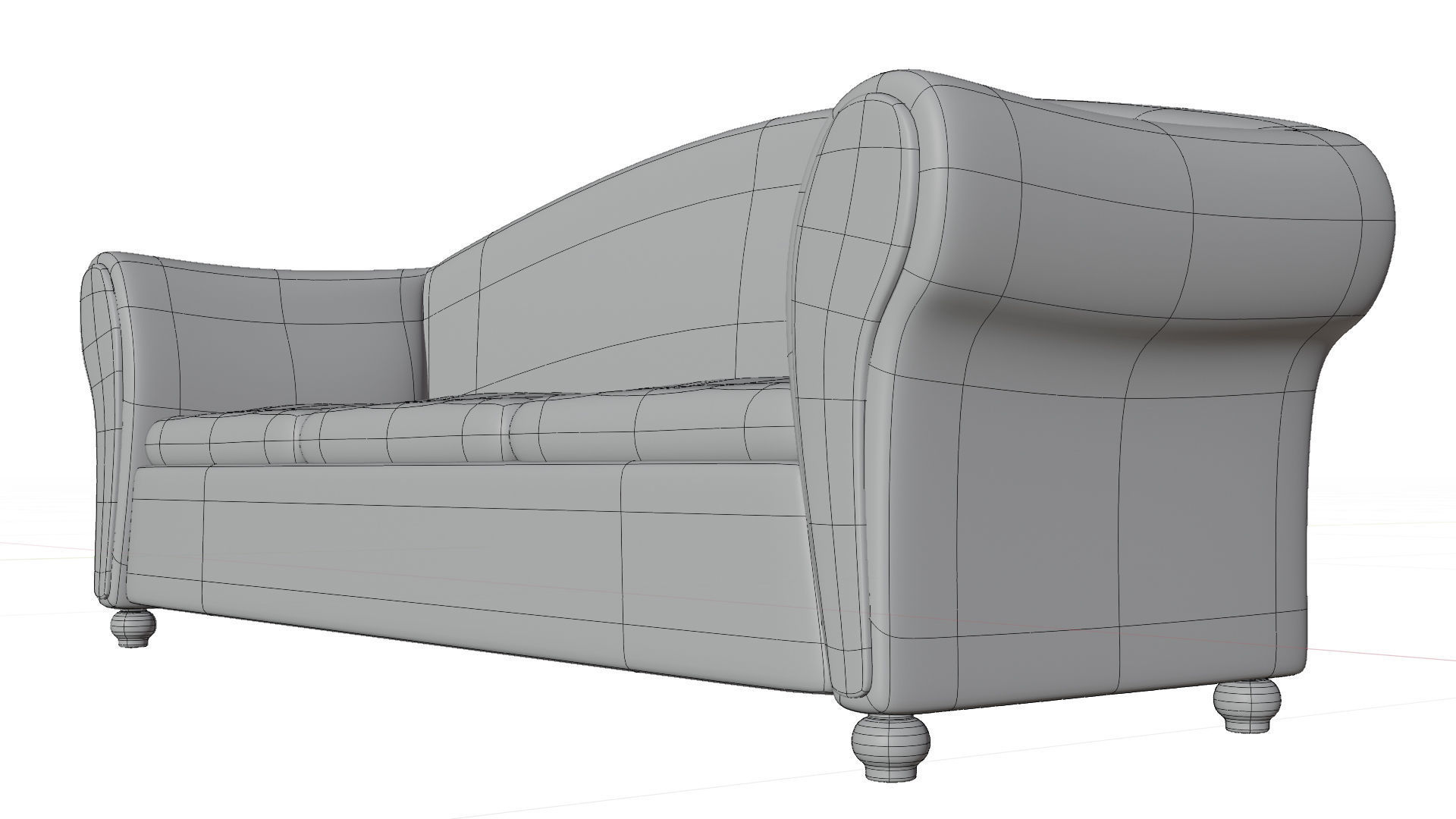 Black Sofa  Low-poly 3D model_12