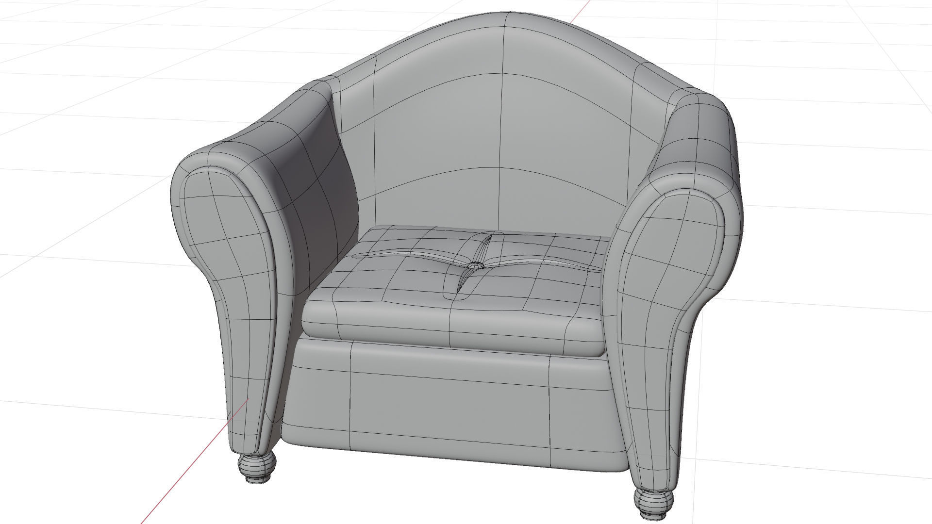 Black Sofa  Low-poly 3D model_5