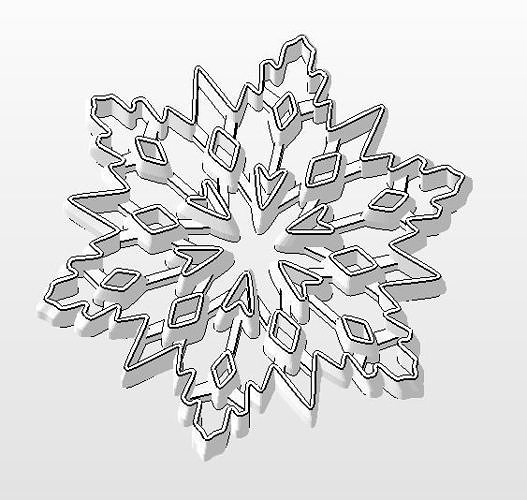 Interesting Snowflake Cookie Cutter 3D print model