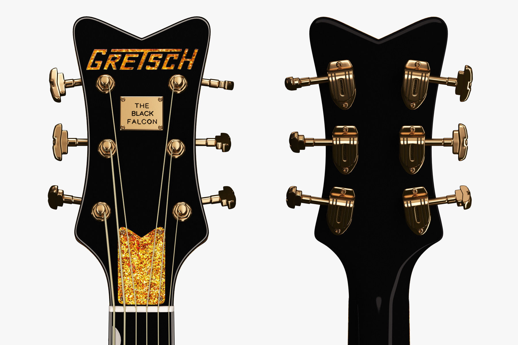 Gretsch Black Falcon Guitar 3D model_1