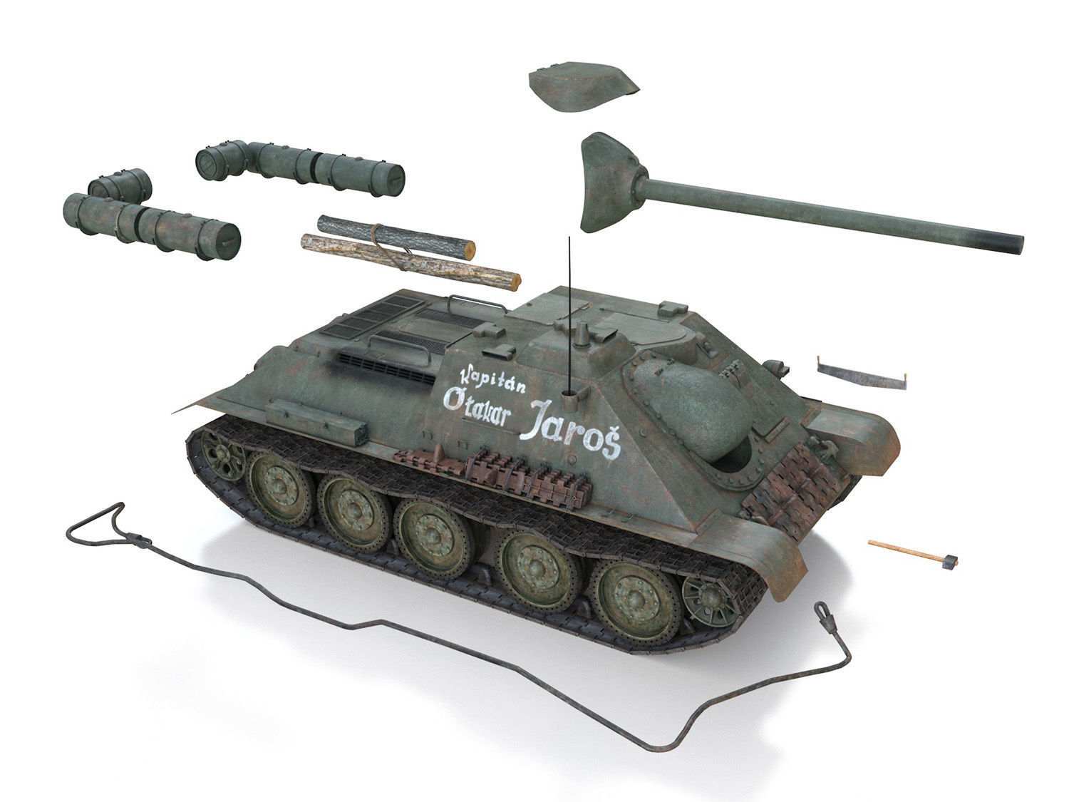 SU-85 - Kapitan Otakar Jaros 3D model_9