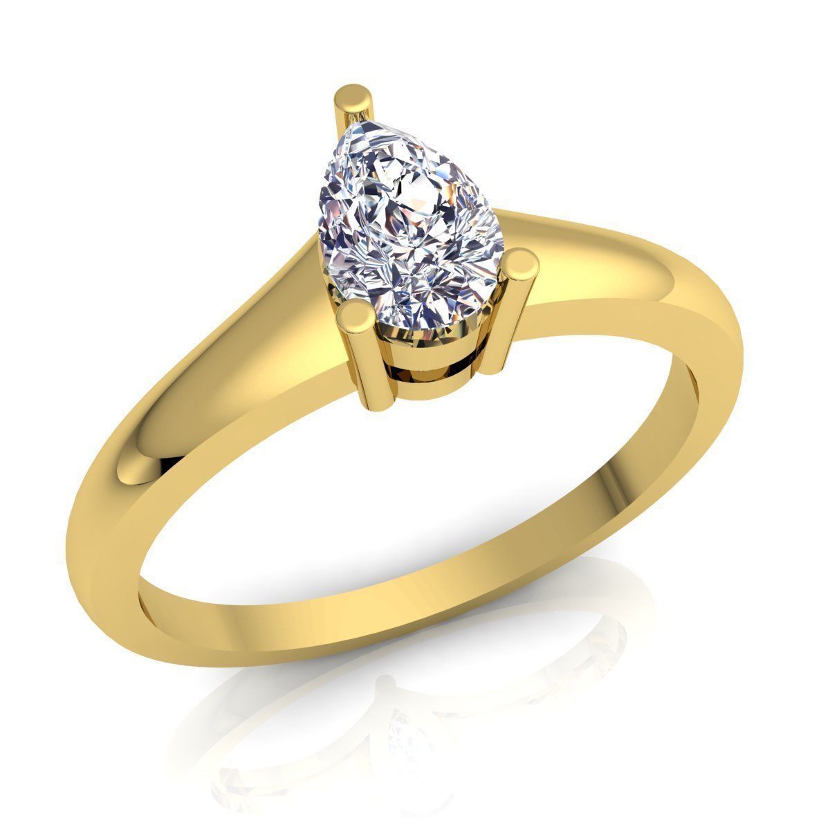 Solitaire Ring 3D print model_1