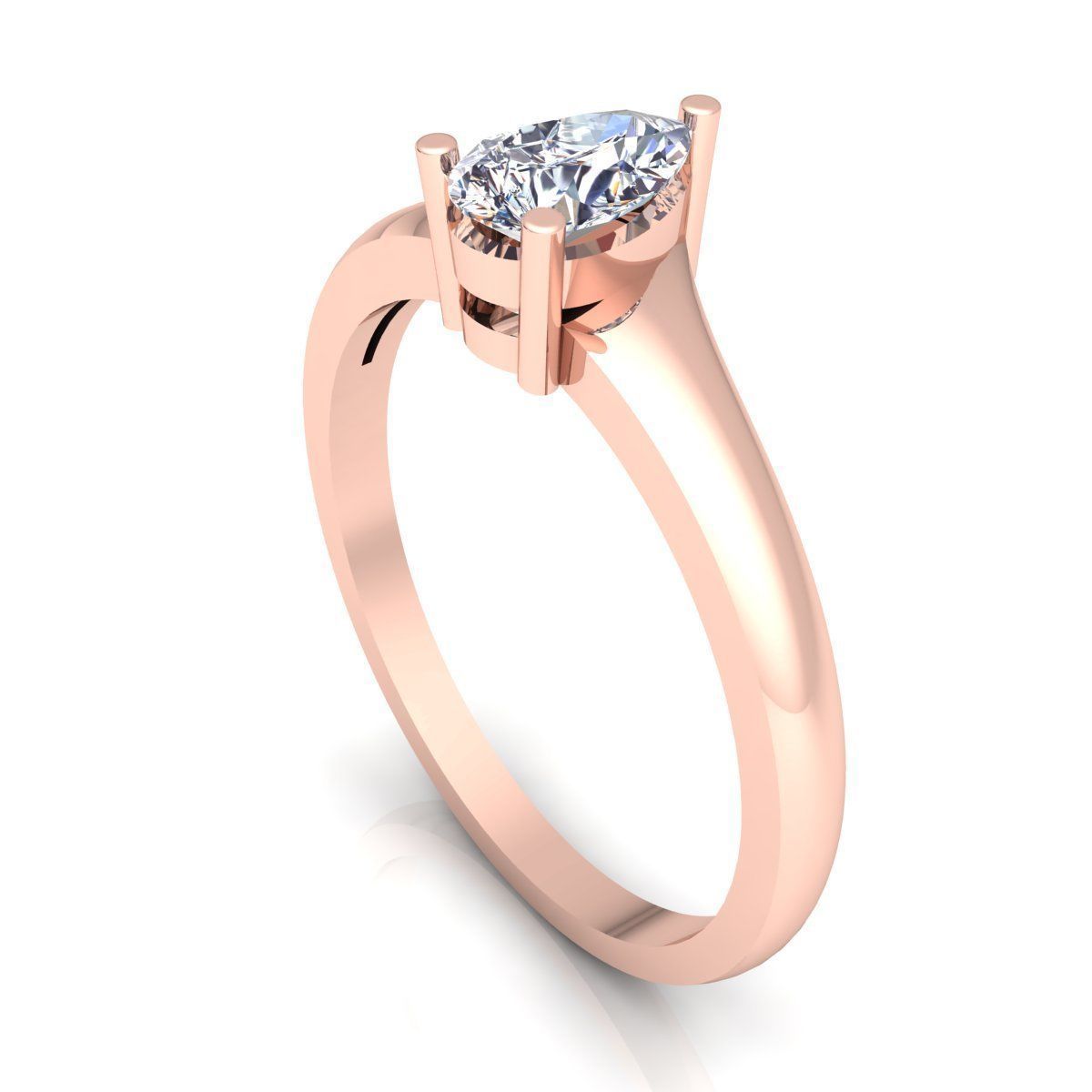 Solitaire Ring 3D print model_7