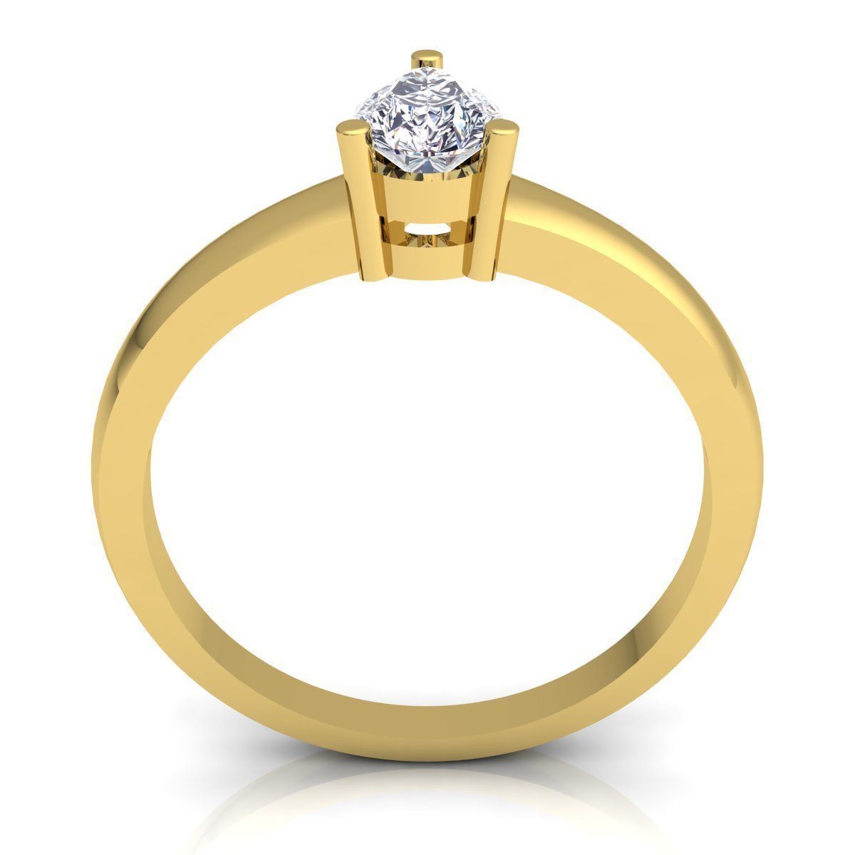 Solitaire Ring 3D print model_3