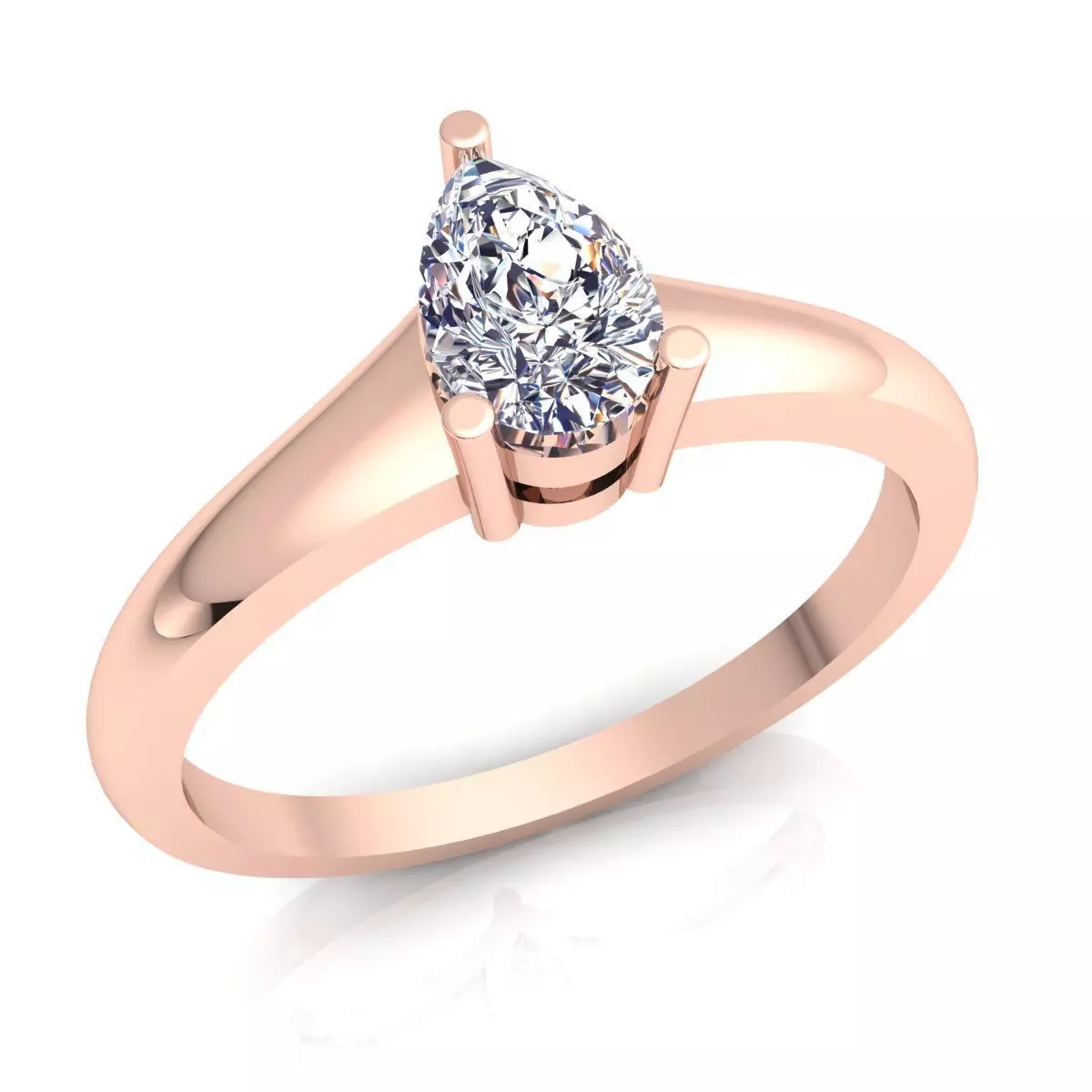 Solitaire Ring 3D print model_0