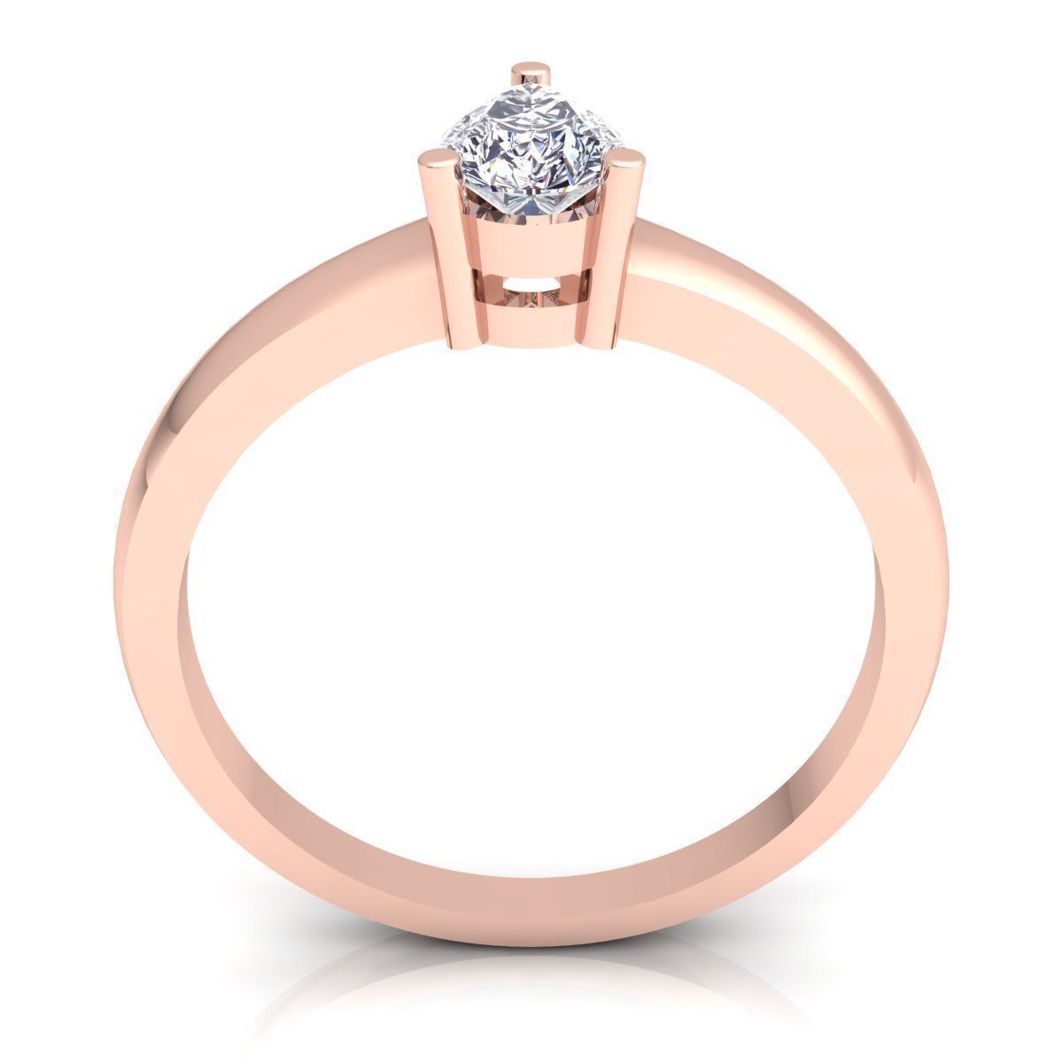 Solitaire Ring 3D print model_4