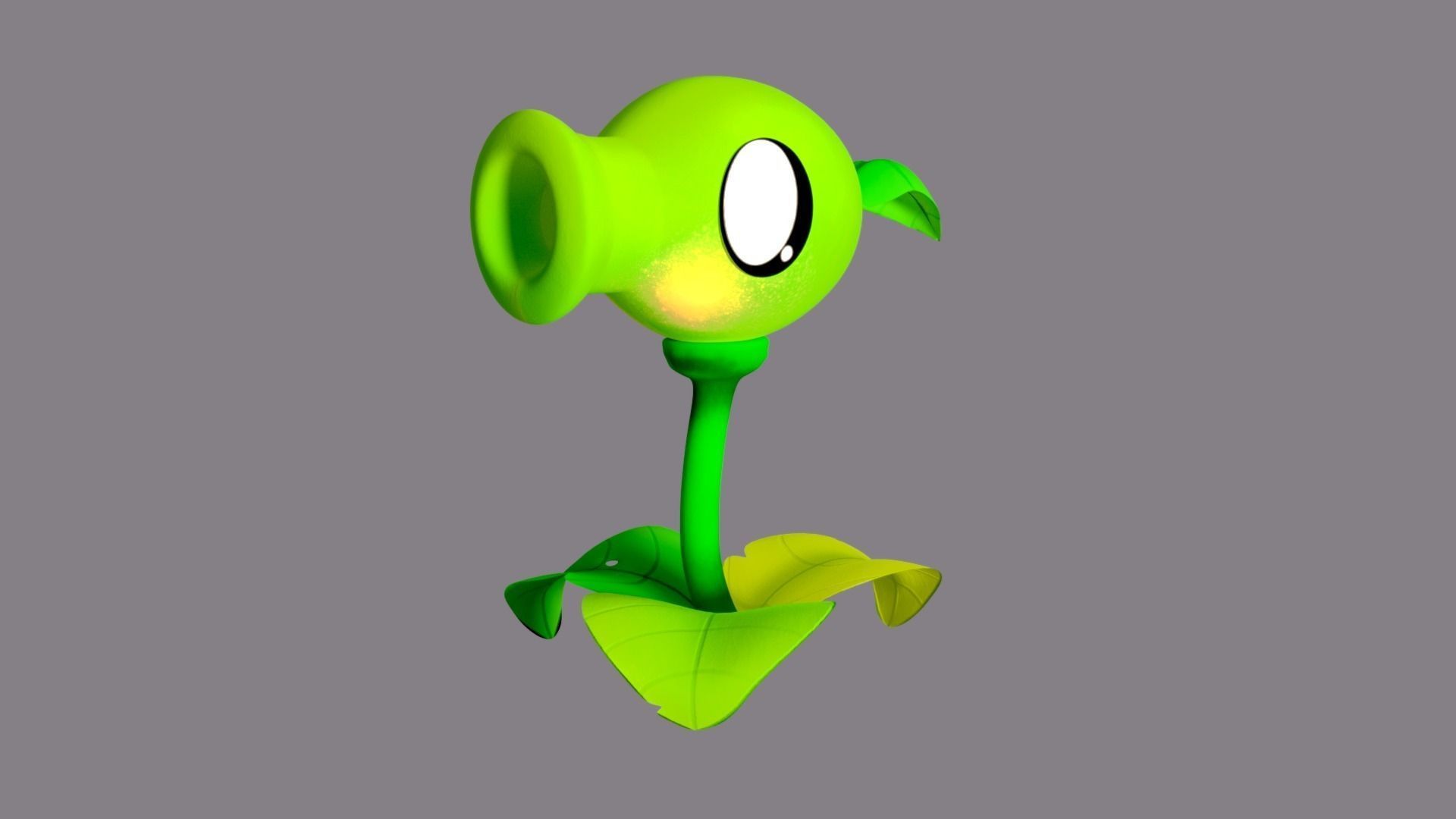 Peashooter plant Free low-poly 3D model_3