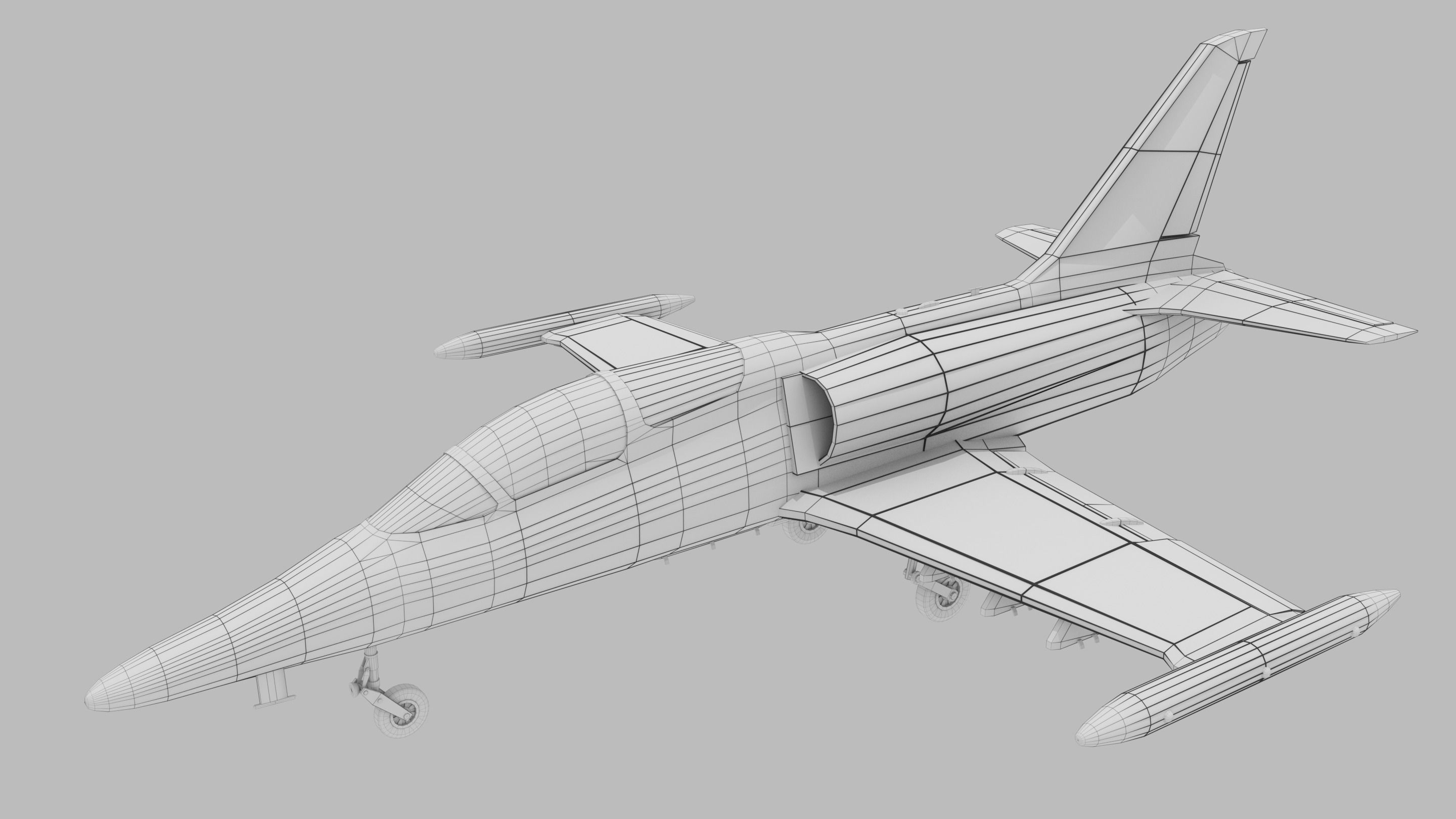 Military Aircraft  Low-poly 3D model_5