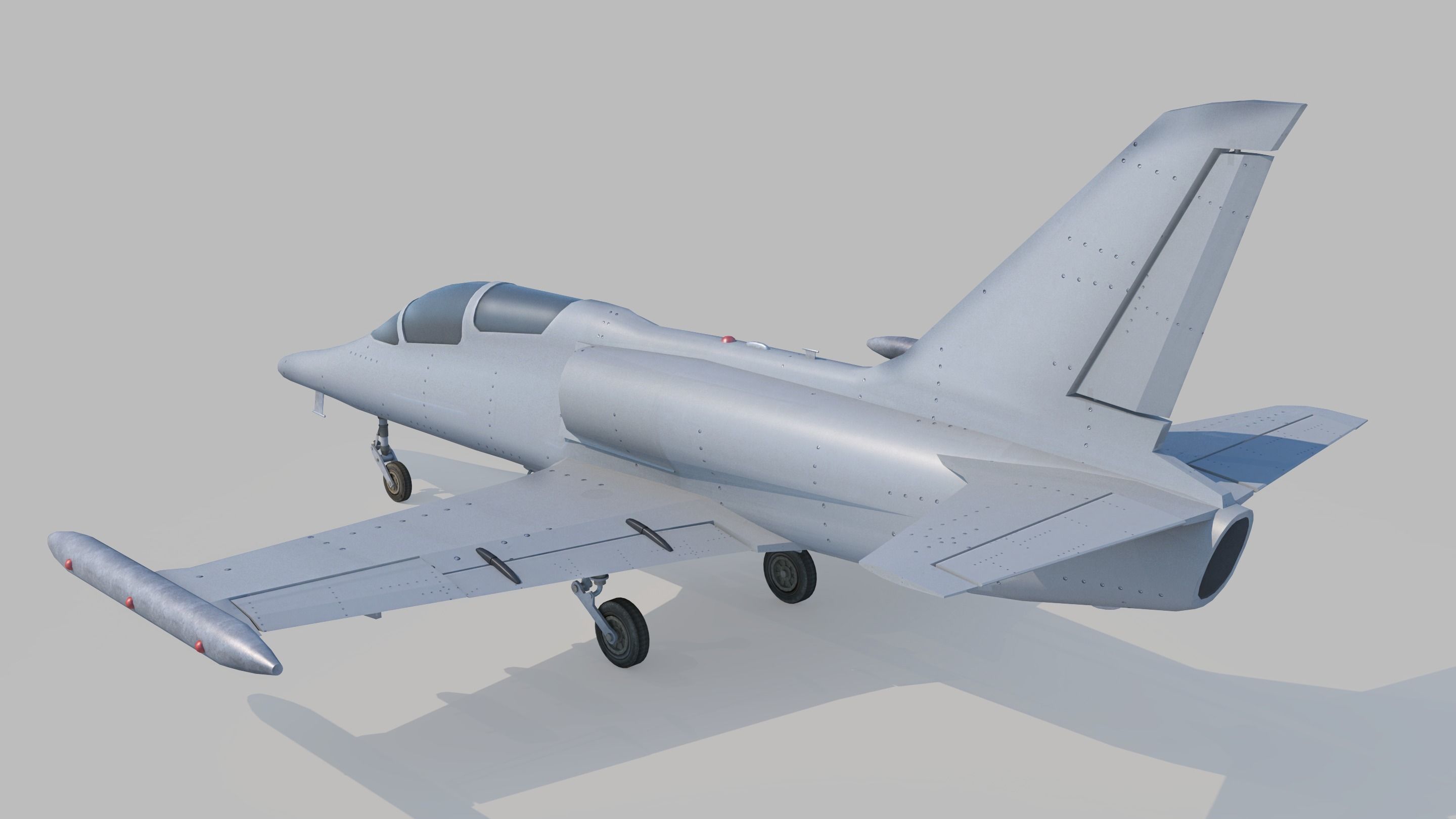Military Aircraft  Low-poly 3D model_3