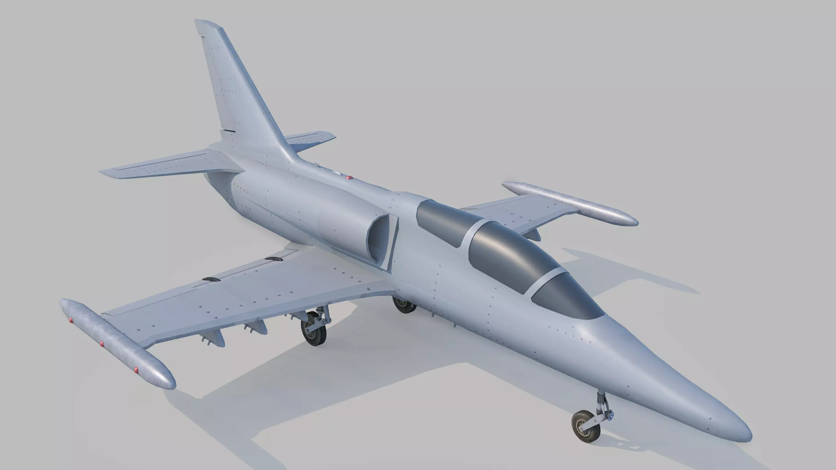 Military Aircraft  Low-poly 3D model_0