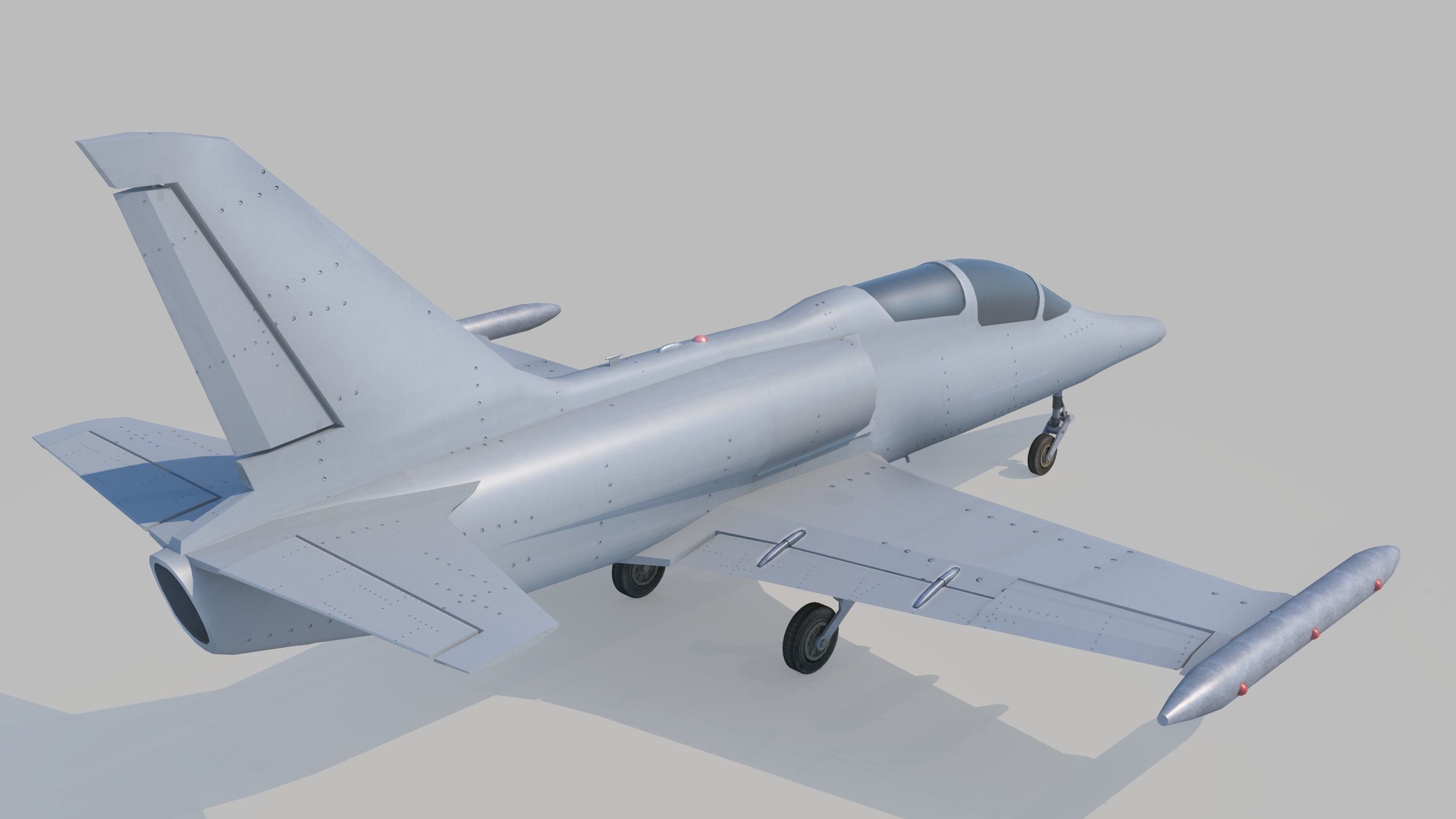 Military Aircraft  Low-poly 3D model_1