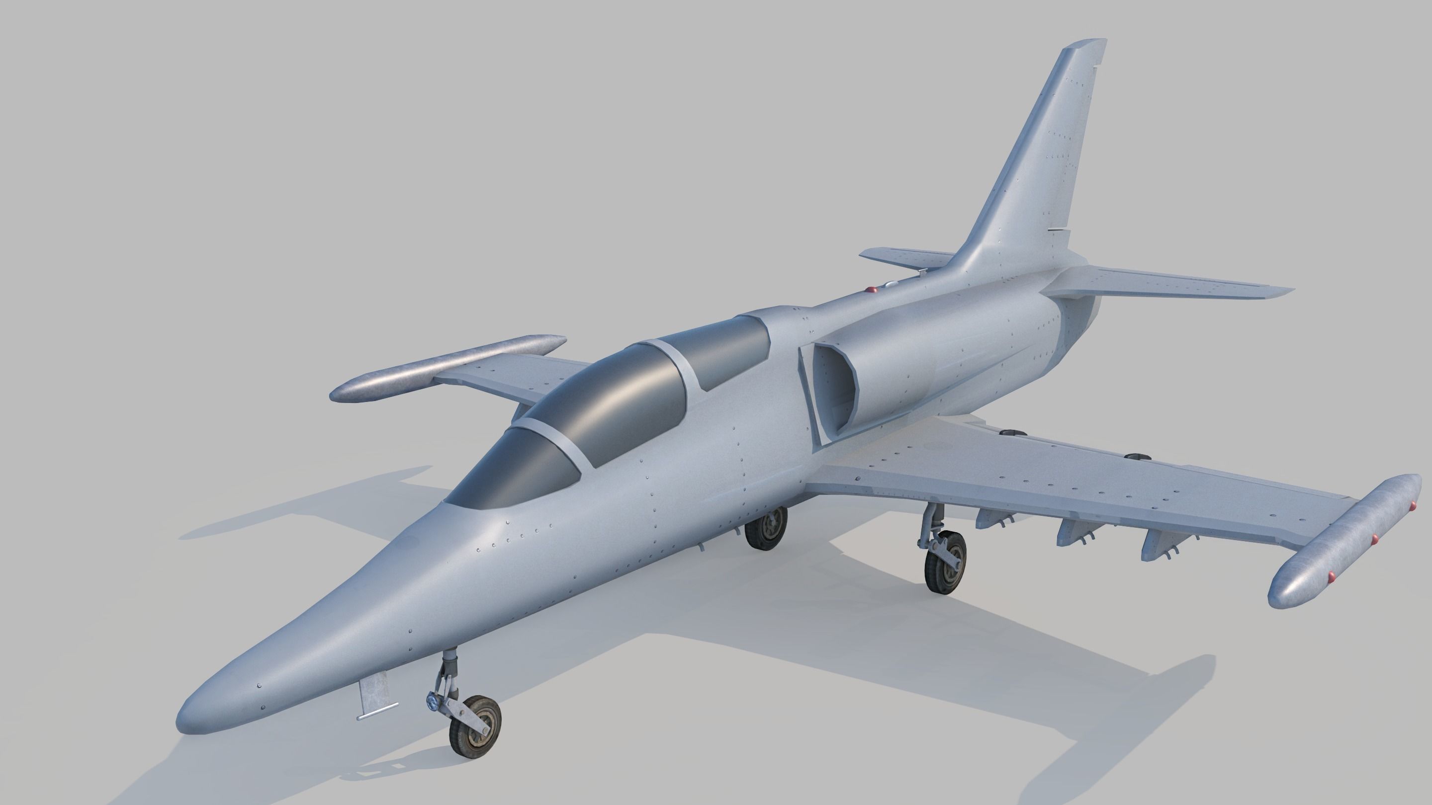 Military Aircraft  Low-poly 3D model_4