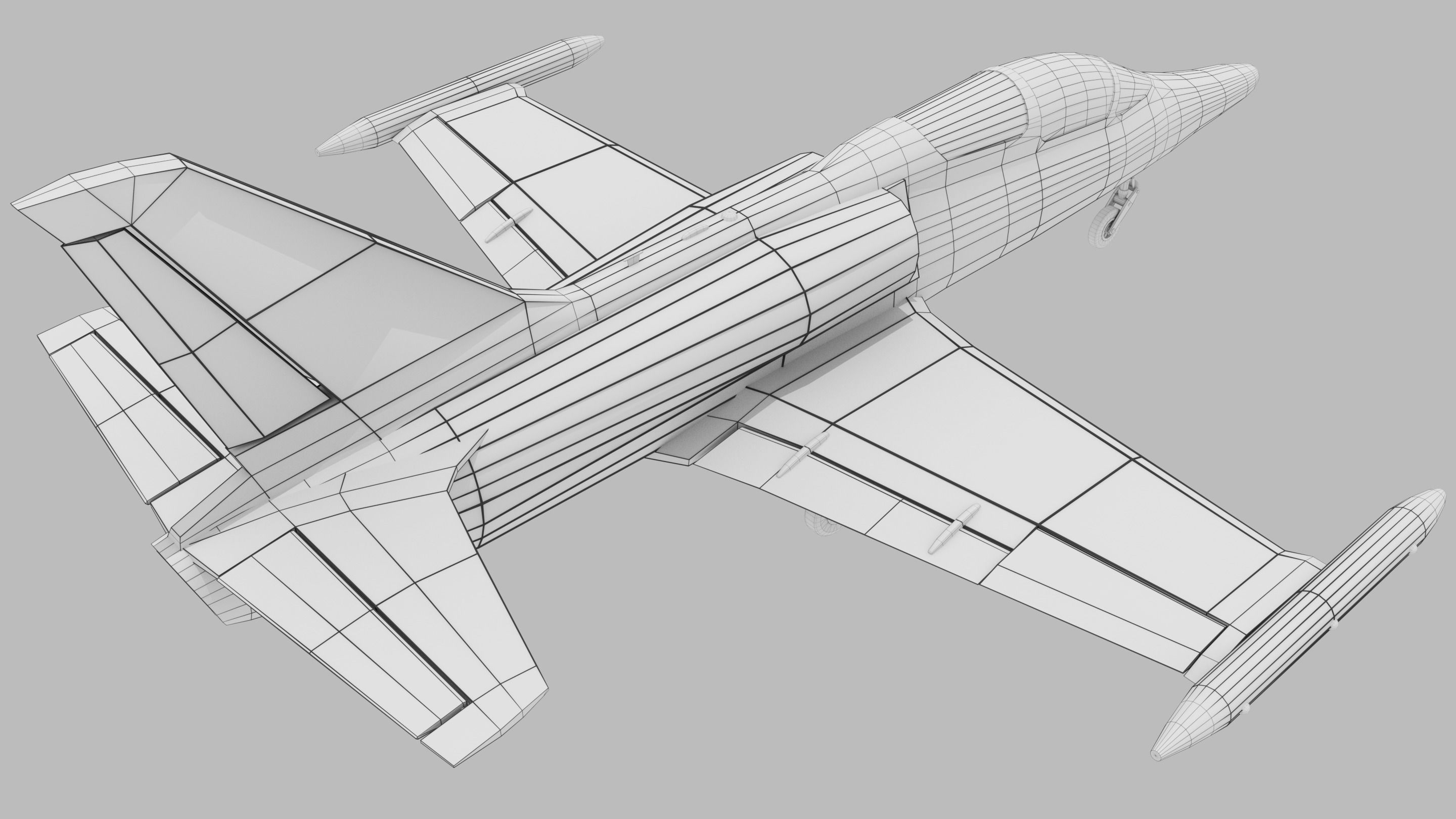Military Aircraft  Low-poly 3D model_2