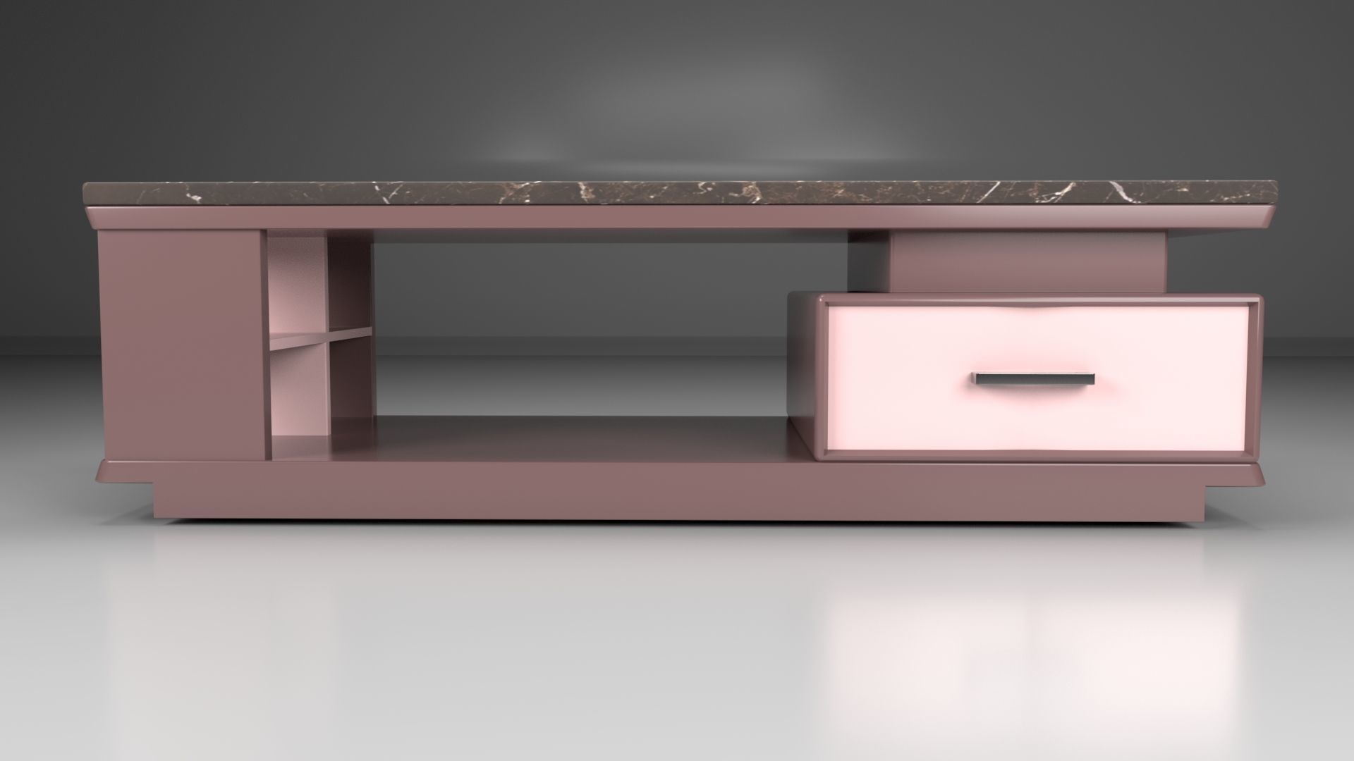 Tabel coffee table with marble top Low-poly 3D model_3