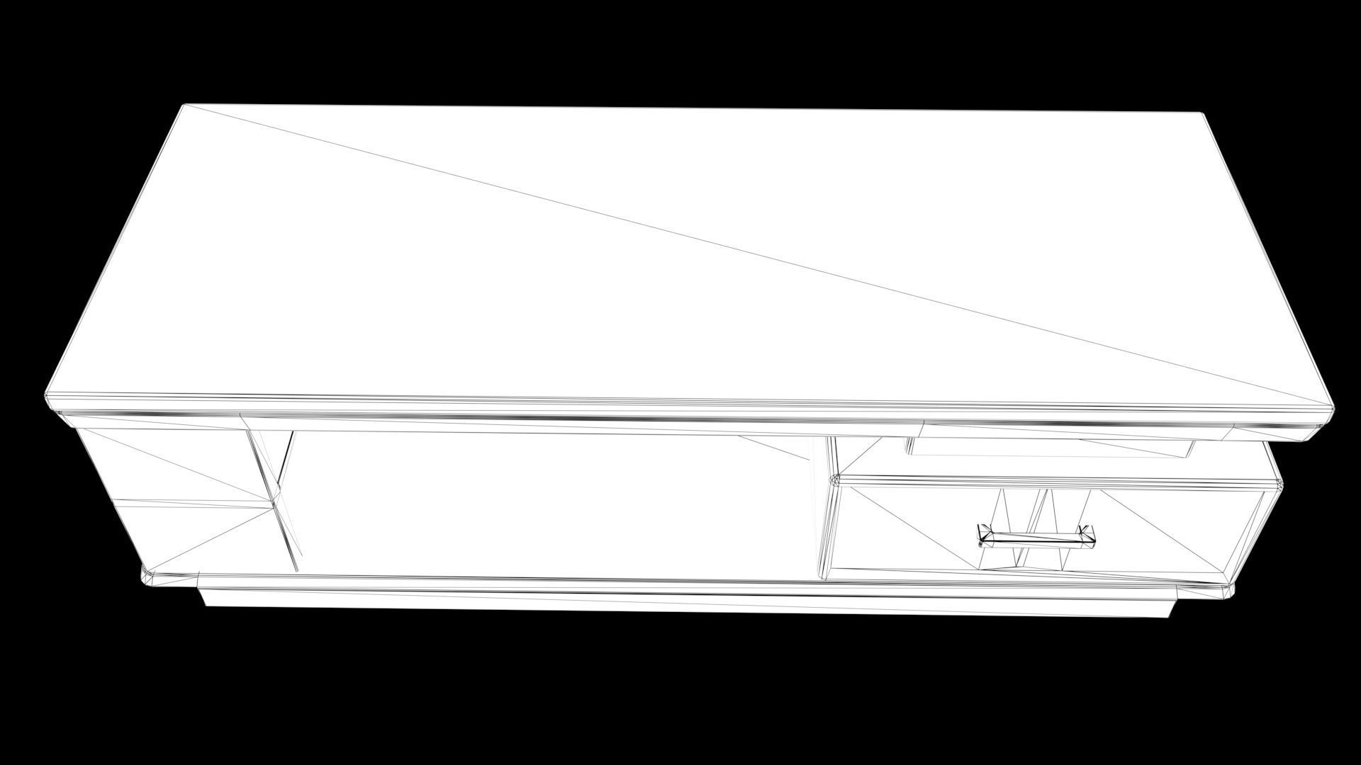 Tabel coffee table with marble top Low-poly 3D model_6