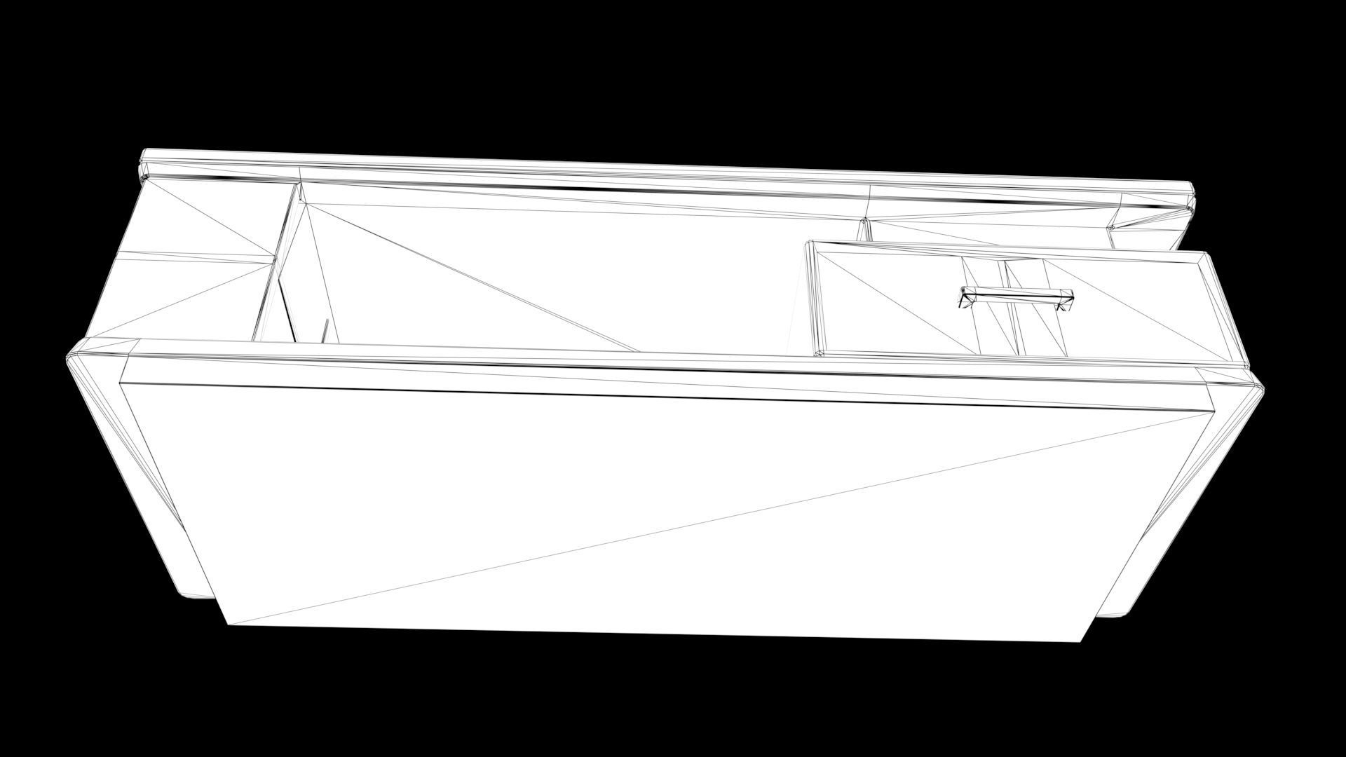 Tabel coffee table with marble top Low-poly 3D model_5