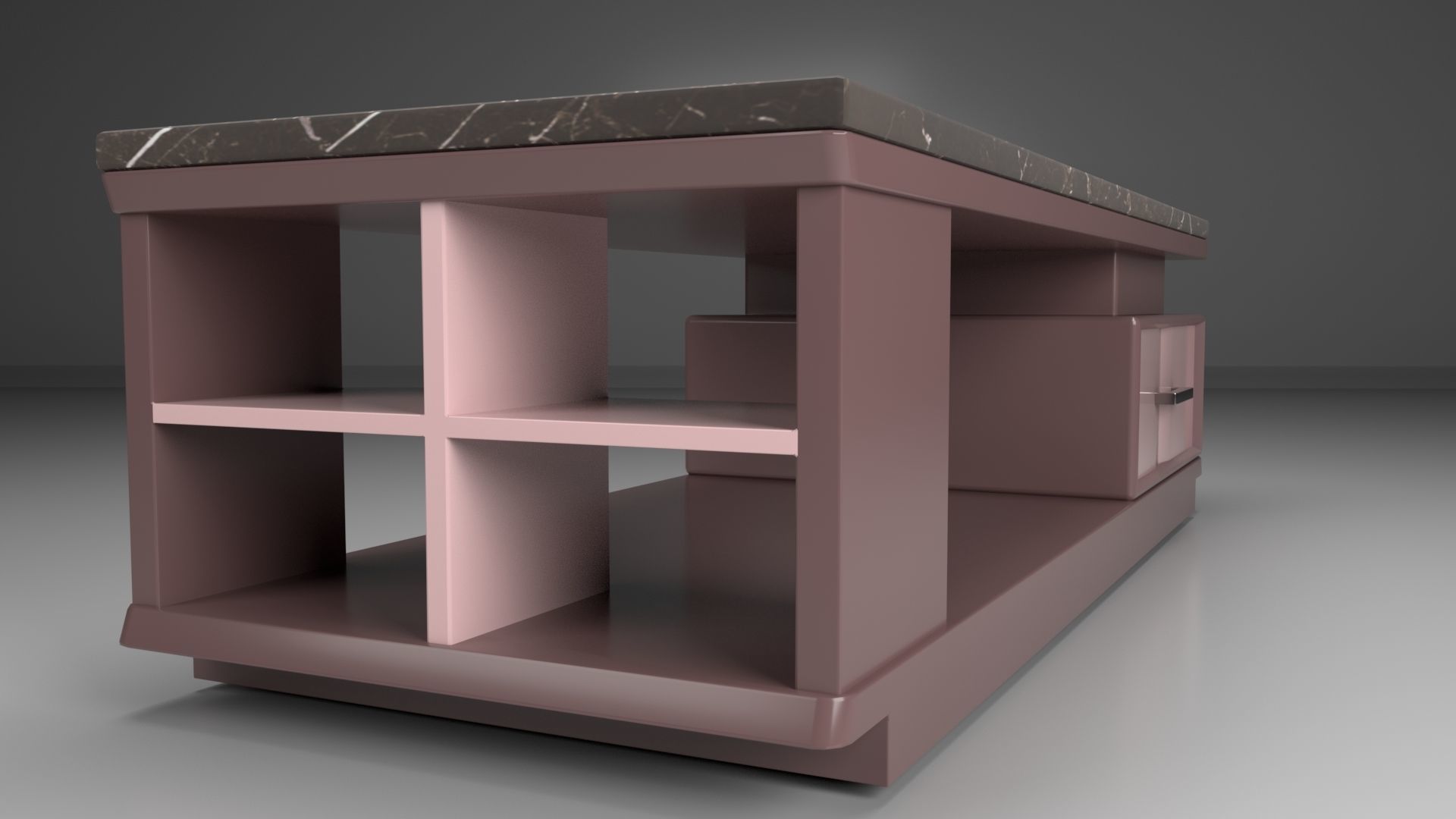 Tabel coffee table with marble top Low-poly 3D model_1