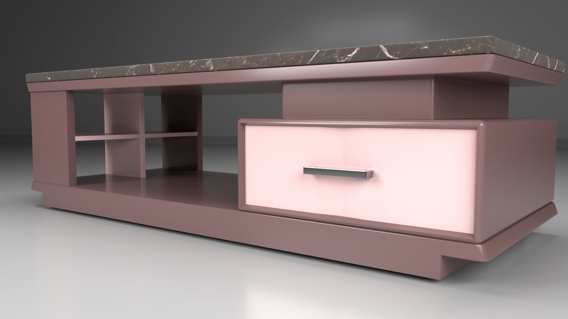 Tabel coffee table with marble top Low-poly 3D model_2