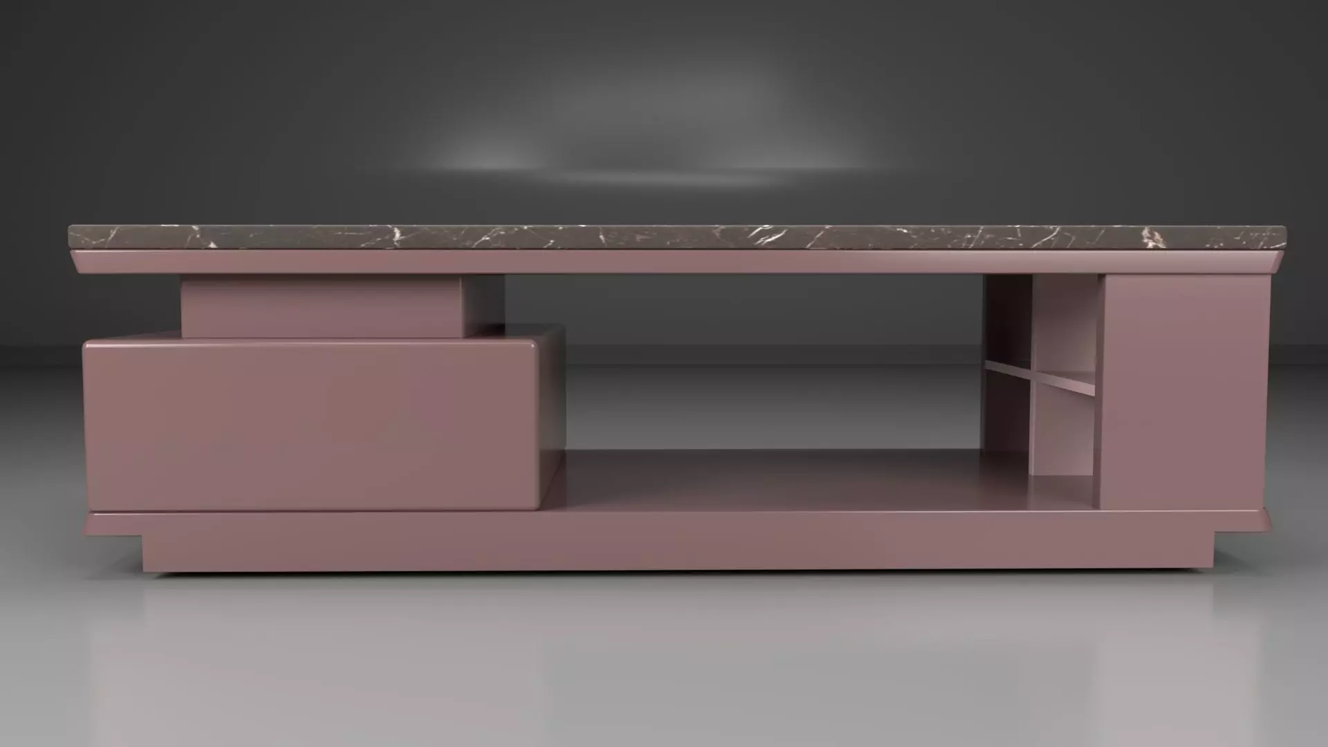 Tabel coffee table with marble top Low-poly 3D model_0